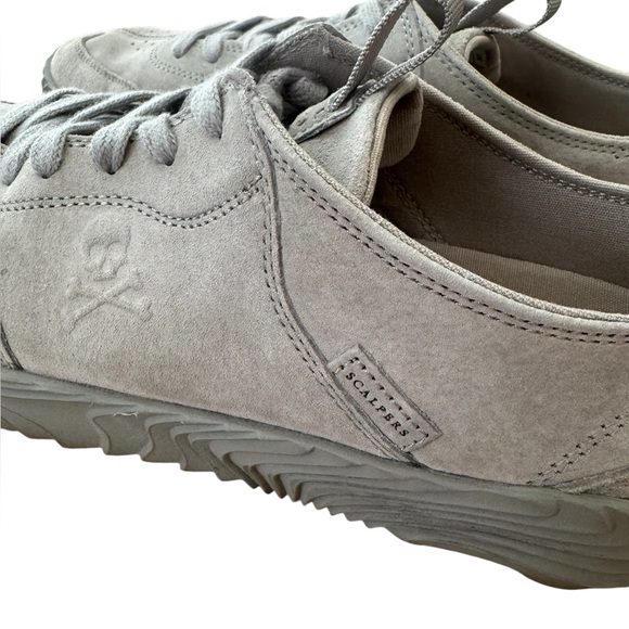 Scalpers Skull Gray Suede Leather Low Top Sneakers Size 8.5‎ - Picture 9 of 11